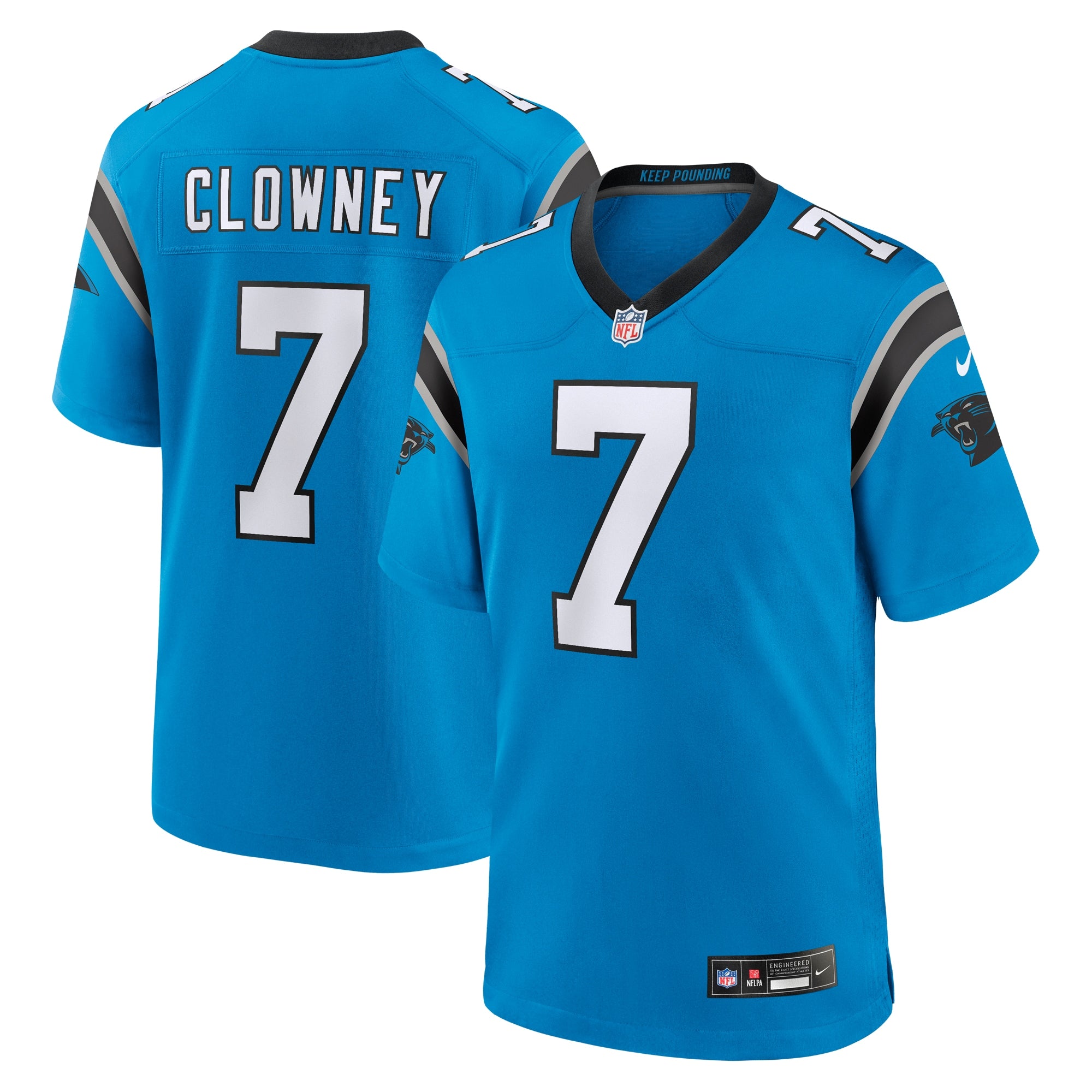 Jadeveon Clowney Carolina Panthers Nike Game Jersey - Black/Blue - Image 6