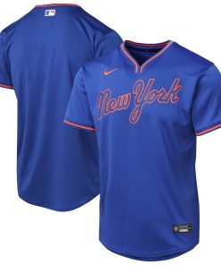 Alternative view of New York Mets Youth Limited Jersey - Royal/Gray