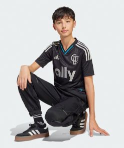 Charlotte FC adidas Youth 2025 Fortress Kit Replica Jersey - Black