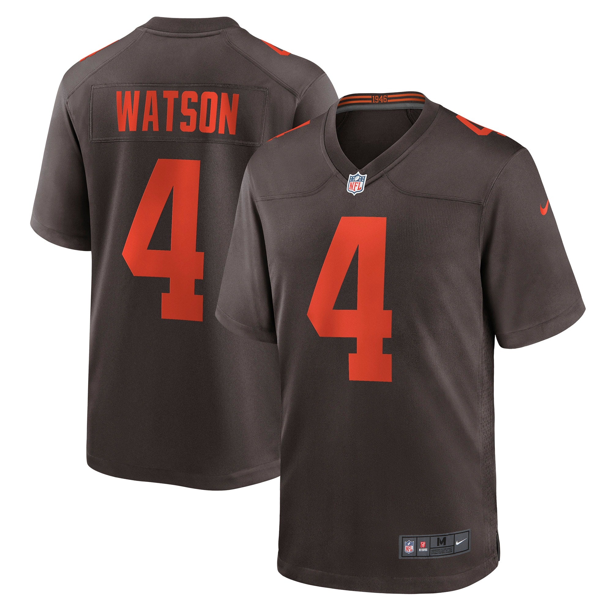 Deshaun Watson Cleveland Browns Nike Alternate Game Jersey - White/Brown - Image 6
