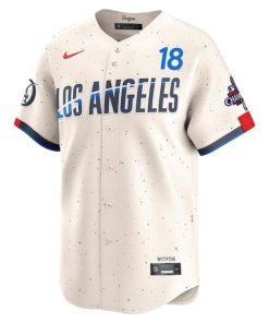 Alternative view of Yoshinobu Yamamoto Los Angeles Dodgers Nike 2024 World Series Champions City Connect Limited Player Jersey - Cream