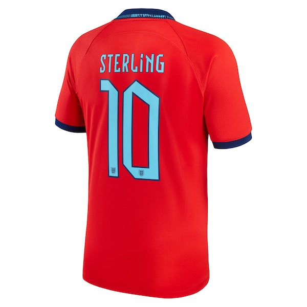 Raheem Sterling England National Team Nike 2022/23 Replica Away Jersey - Red - Image 3