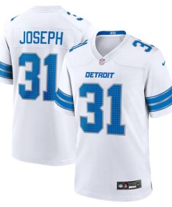 Alternative view of Kerby Joseph Detroit Lions Nike Game Jersey -  White/Blue