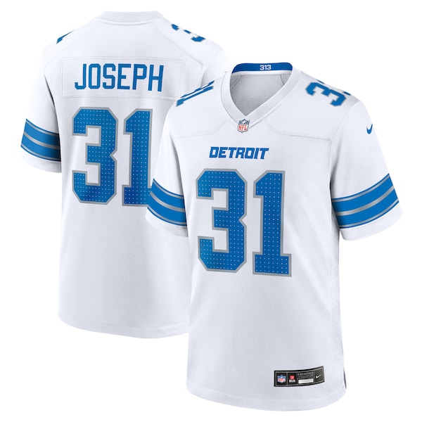 Kerby Joseph Detroit Lions Nike Game Jersey - White/Blue - Image 2