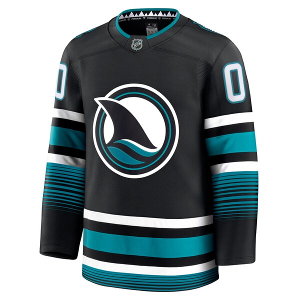 San Jose Sharks Alternate Premium Custom Jersey - Black/Teal - Image 3