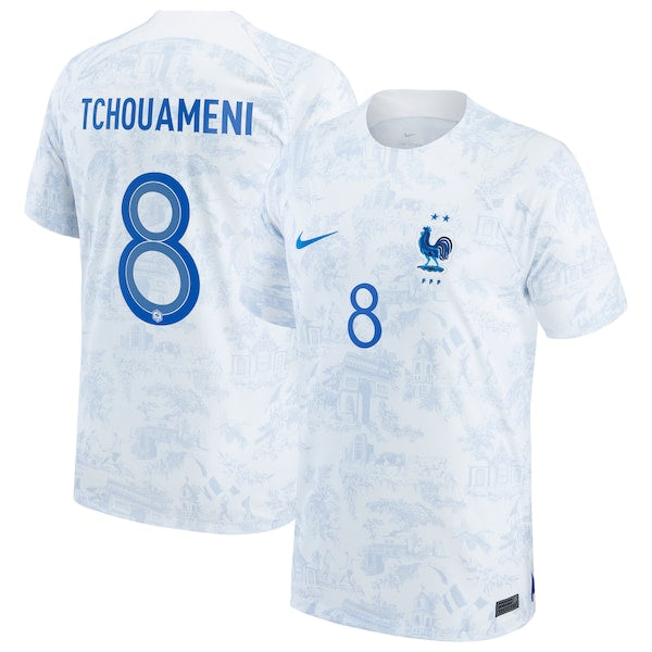 Aur¨¦lien Tchouam¨¦ni France National Team Nike 2022/23 Replica Away Jersey - White