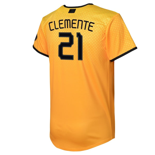 Roberto Clemente Pittsburgh Pirates Nike Youth 2023 City Connect Replica Player Jersey - Gold - Image 3