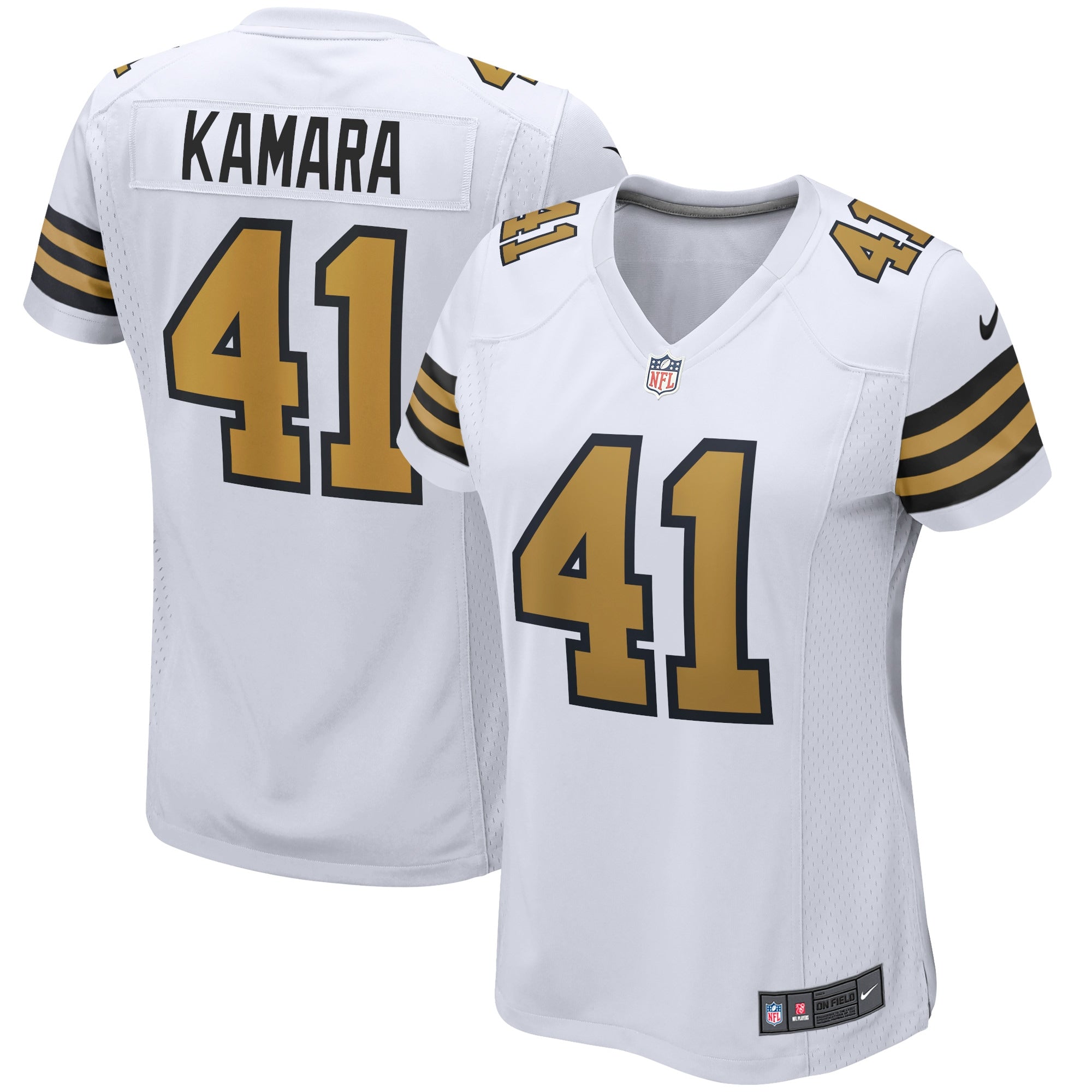 Alvin Kamara New Orleans Saints Nike Women's Gameday Golds Alternate Game Player Jersey - Gold/Black/White - Image 8