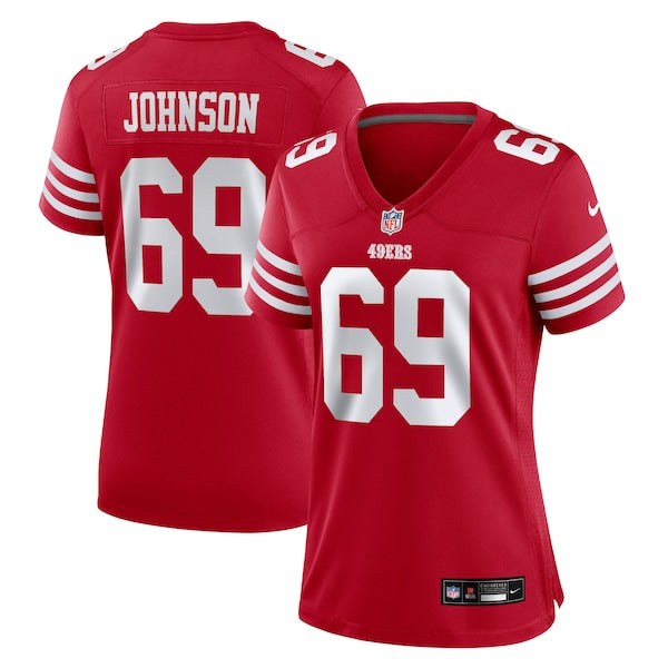 Zack Johnson San Francisco 49ers Nike Women's Team Game Jersey - Scarlet