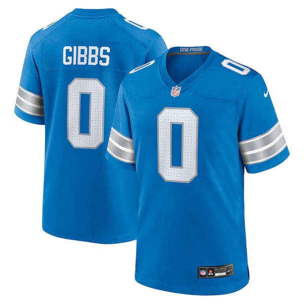 Jahmyr Gibbs Detroit Lions Nike Game Player Jersey - Blue/White/Black - Image 2