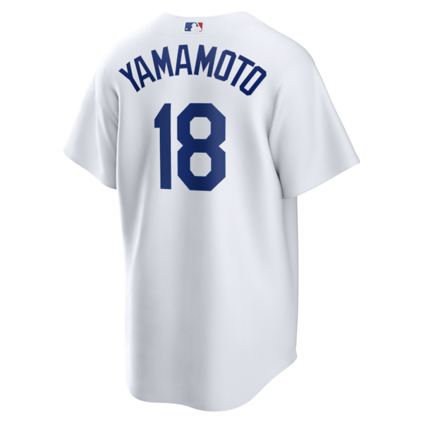 Yoshinobu Yamamoto Los Angeles Dodgers Nike Home Replica Jersey - White - Image 3