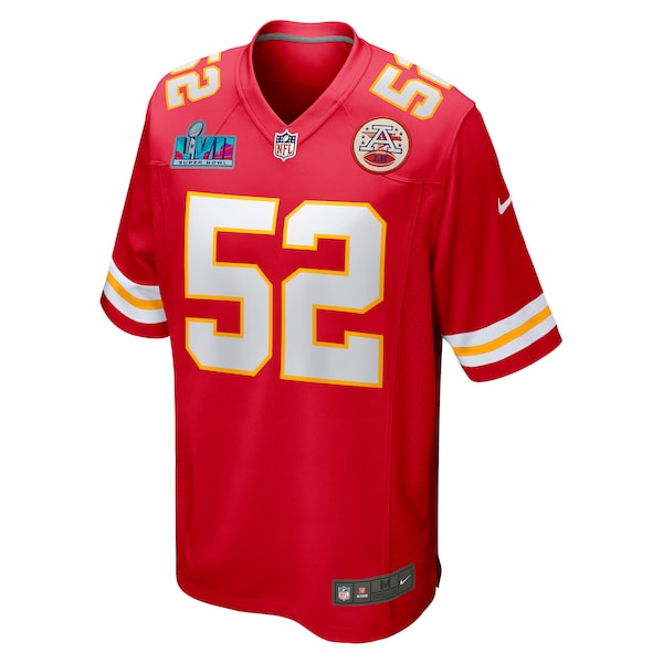 Creed Humphrey Kansas City Chiefs Nike Super Bowl LVII Patch Game Jersey - Red - Image 2