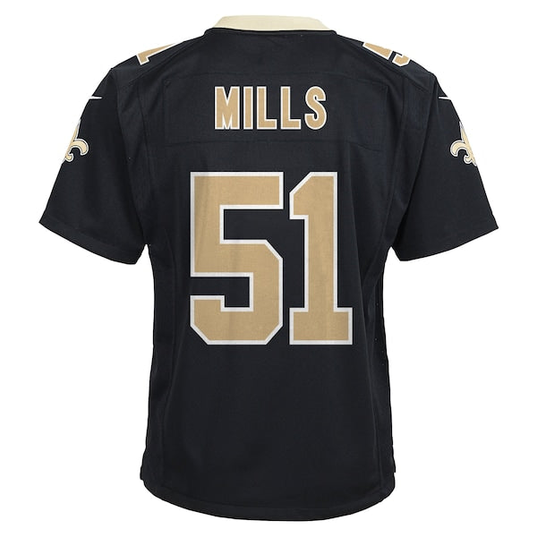 Sam Mills New Orleans Saints Nike Youth Retired Game Jersey - Black - Image 3