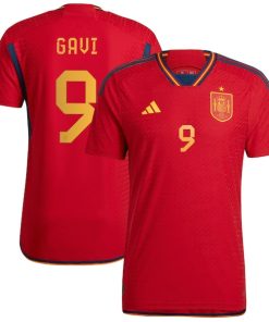 Gavi Spain National Team adidas 2022/23 Home Authentic Jersey - Red