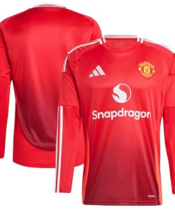 Manchester United adidas 2024/25 Home Long Sleeve Replica Jersey - Red