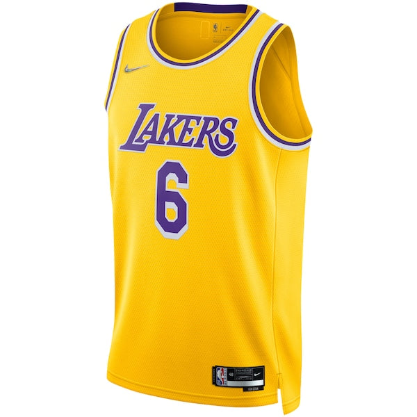 LeBron James Los Angeles Lakers Nike 2021/22 Diamond Swingman Jersey - Icon Edition - Gold - Image 2