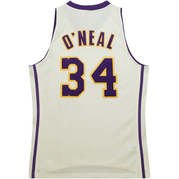 Shaquille O'Neal Los Angeles Lakers Chainstitch Swingman Jersey - Cream - Image 4