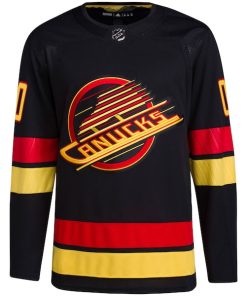 Alternative view of Vancouver Canucks adidas  Alternate  Primegreen Authentic Custom Jersey - Black