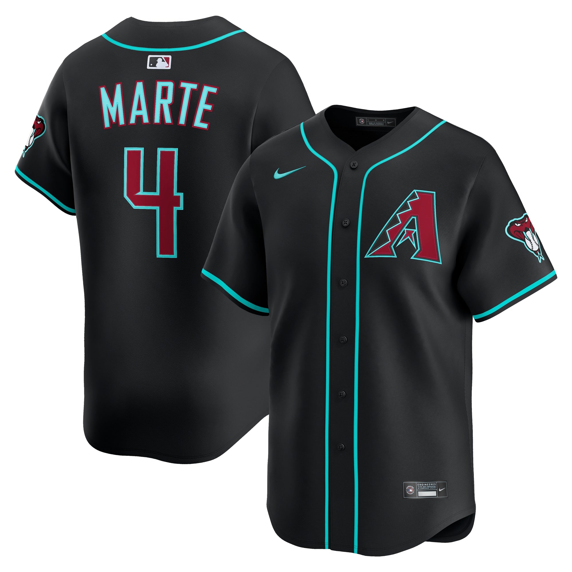 Ketel Marte Arizona Diamondbacks Nike Alternate 2 Limited Player Jersey - Red/Black - Image 5