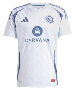 Alternative view of Brian Gutierrez Chicago Fire adidas 2025 The Municipal Kit Replica Player Jersey - Light Blue