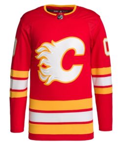Alternative view of Calgary Flames adidas  Home 2020/21 Primegreen Authentic Custom Jersey - Red