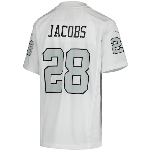 Josh Jacobs Las Vegas Raiders Nike Youth Color Rush Game Jersey - White/Black - Image 4