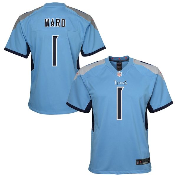 Cameron Ward Tennessee Titans Nike Youth Team Game Jersey - Light Blue/White - Image 2