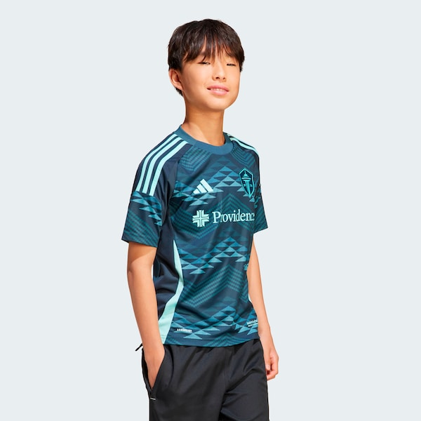 Seattle Sounders FC adidas Youth 2025 The Salish Sea Kit Replica Jersey - Blue - Image 2