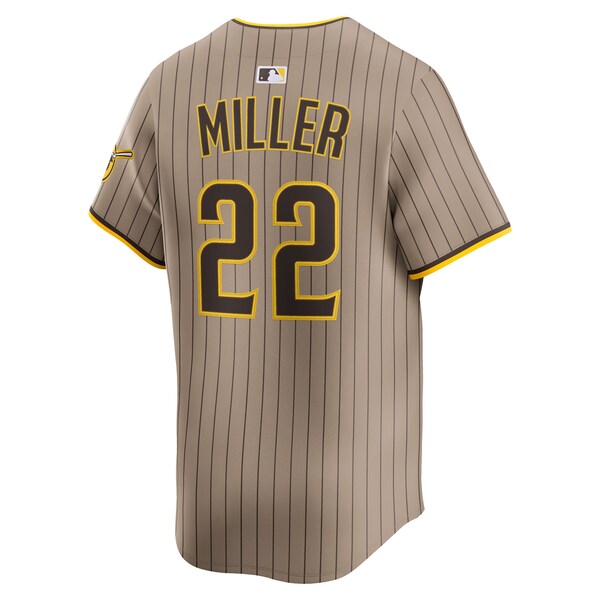 Mason Miller San Diego Padres Nike Alternate Limited Player Jersey - Khaki/White - Image 4
