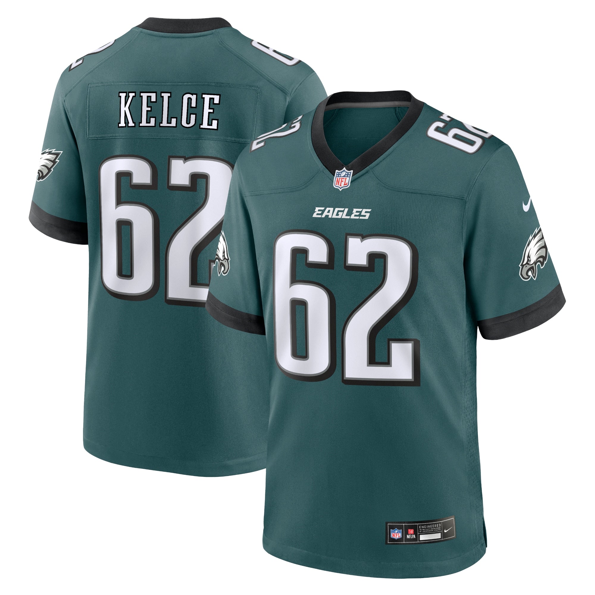 Jason Kelce Philadelphia Eagles Nike Alternate Game Jersey - Black/Green - Image 6