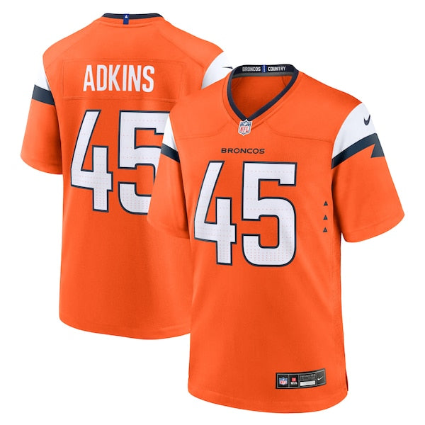 Nate Adkins Denver Broncos Nike Team Game Jersey - Orange
