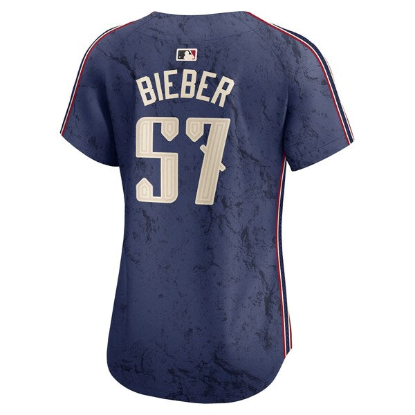 Shane Bieber Cleveland Guardians Nike Women's 2024 City Connect Limited Jersey - Navy - Image 3
