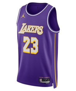 Alternative view of LeBron James Los Angeles Lakers Jordan Brand Unisex  Swingman Jersey - Statement Edition - Purple