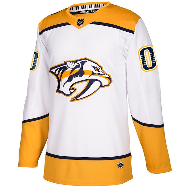 Nashville Predators adidas Away Authentic Custom Jersey - White - Image 2