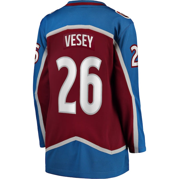Jimmy Vesey Colorado Avalanche Women's Home Breakaway Player Jersey - Burgundy - Image 3
