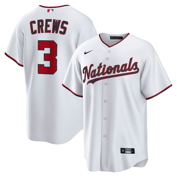 Dylan Crews Washington Nationals Nike Home Replica Jersey - White/Navy - Image 2