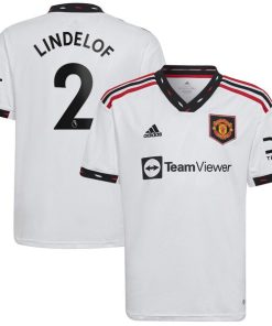Victor Lindelof Manchester United adidas Youth 2022/23 Away Replica Player Jersey - White