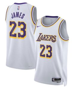 LeBron James Los Angeles Lakers Nike Unisex Swingman Jersey - Association Edition - White/Gold