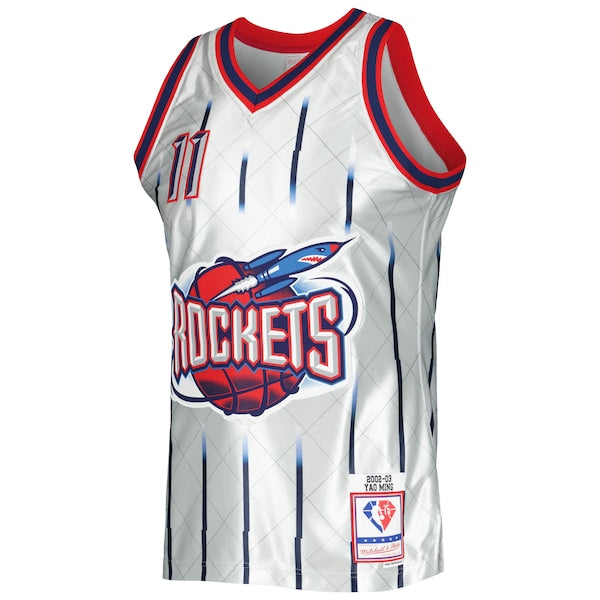 Yao Ming Houston Rockets 2002/03 Hardwood Classics 75th Anniversary Swingman Jersey - Platinum - Image 2