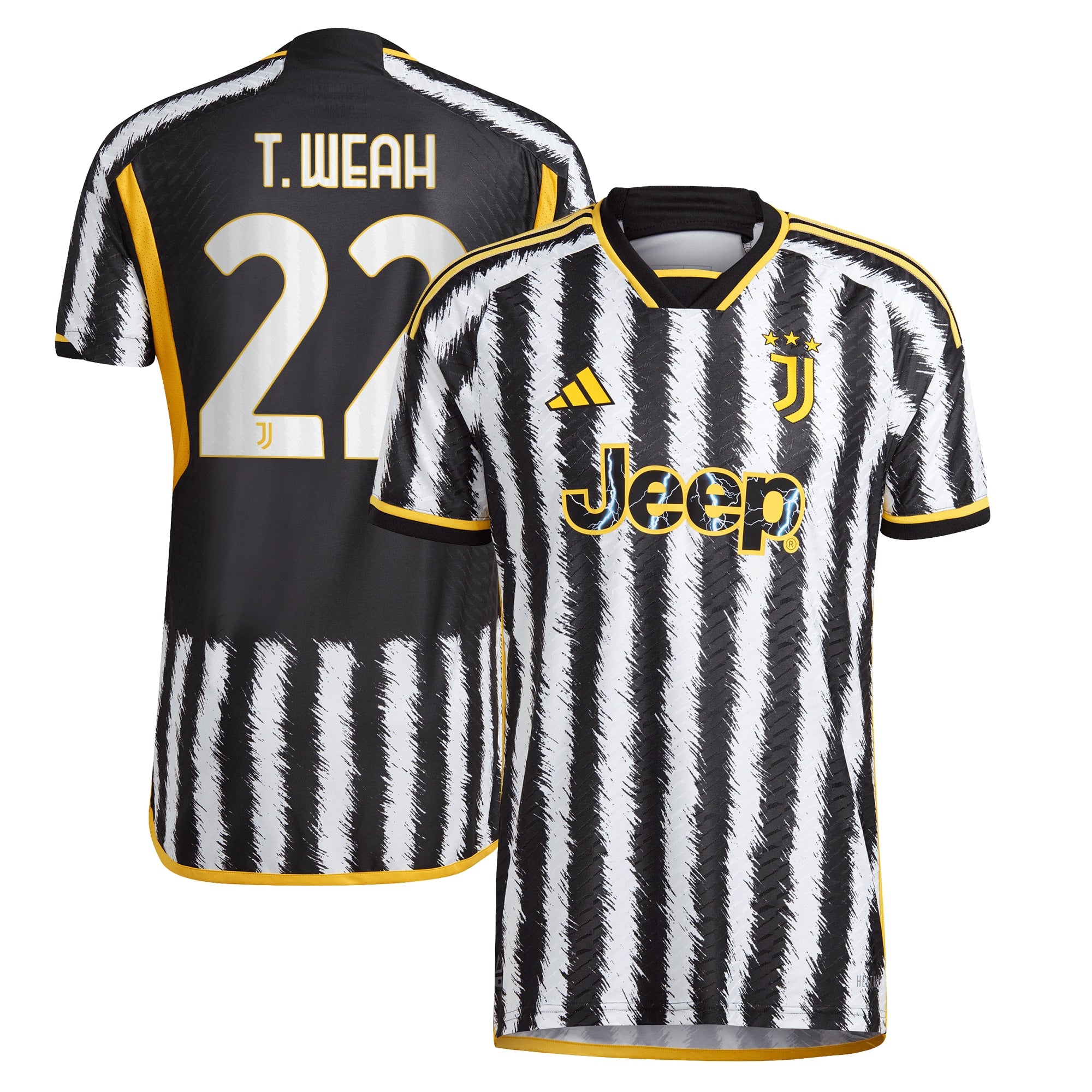 Timothy Weah Juventus adidas 2023/24 Away Authentic Jersey - White/Black - Image 5