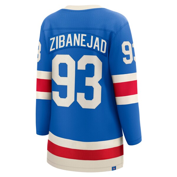 Mika Zibanejad New York Rangers Women's Centennial Breakaway Jersey - Blue - Image 3