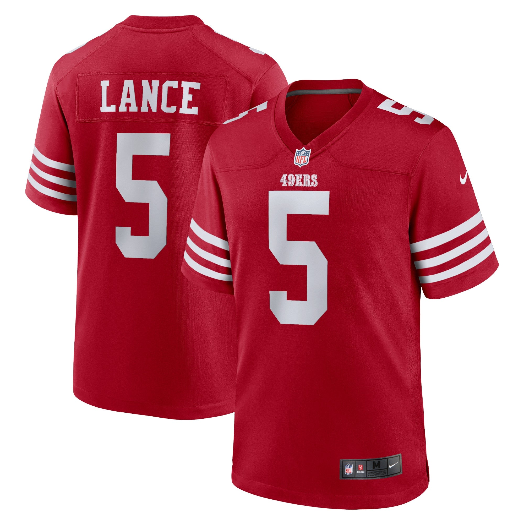 Trey Lance San Francisco 49ers Nike Player Game Jersey - White/Scarlet - Image 6