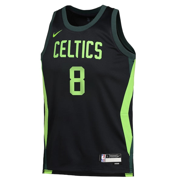 Kristaps Porzingis Boston Celtics Nike Youth 2024/25 Swingman Player Jersey - City Edition - Black - Image 2