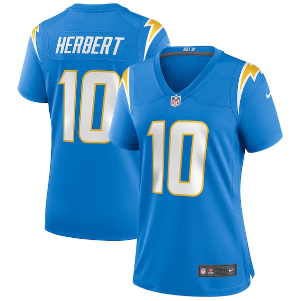 Justin Herbert Los Angeles Chargers Nike Women's Game Jersey - Powder Blue/Navy/Royal - Image 3