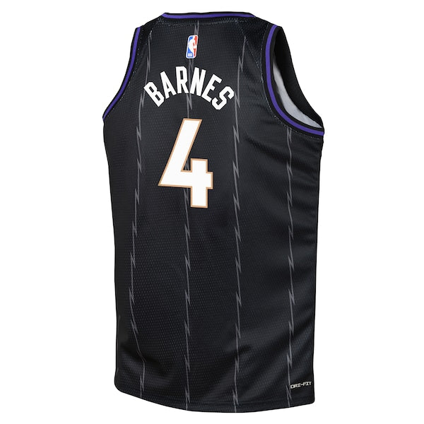 Scottie Barnes Toronto Raptors Nike Youth 2024/25 Swingman Player Jersey - City Edition - Black - Image 3