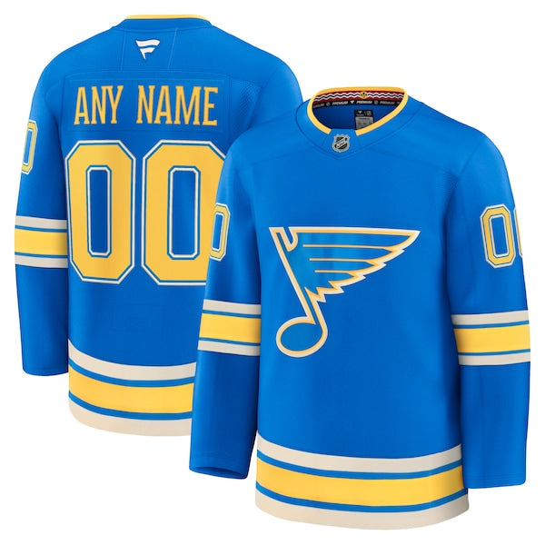 St. Louis Blues Alternate Premium Custom Jersey - Blue