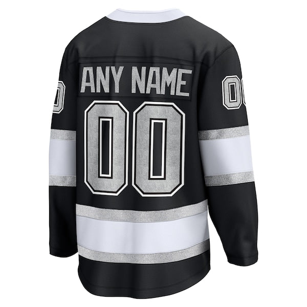 Los Angeles Kings Home Breakaway Custom Jersey - Black - Image 3