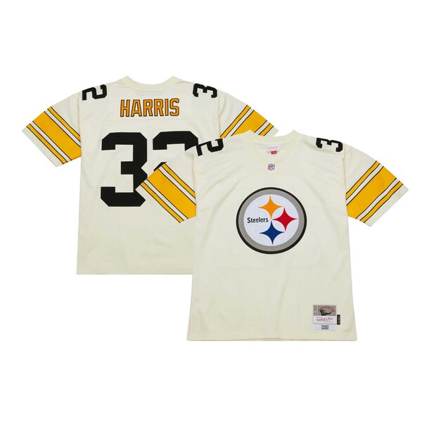 Franco Harris Pittsburgh Steelers Chainstitch Legacy Jersey - Cream - Image 2