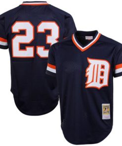 Alternative view of Kirk Gibson Detroit Tigers 1984 Authentic Cooperstown Collection Mesh Batting Practice Jersey - Navy
