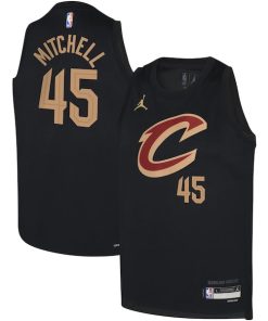 Donovan Mitchell Cleveland Cavaliers Jordan Brand Youth Swingman Jersey - Statement - Black